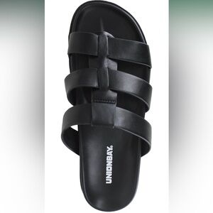UNIONBAY Triple Strap Black Slides